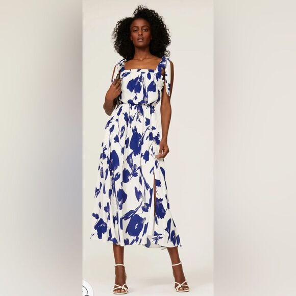 Jason Wu Collective Blue Floral Tie Strap Dress Size 6 - Picture 1 of 7